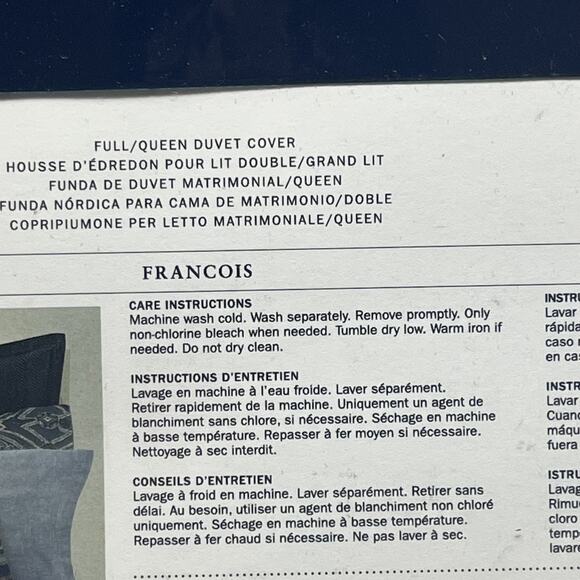 Ralph Lauren Francois FULL/QUEEN Navy Pattern Duvet Cover ~ New - Picture 9 of 10